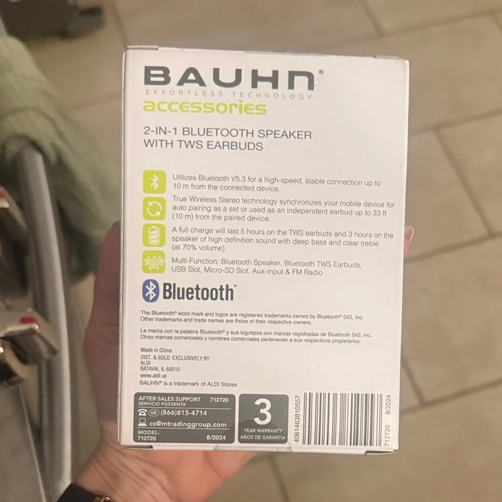 Black Bluetooth Speaker with TWS Earbuds